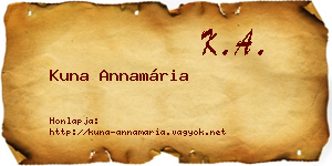 Kuna Annamária névjegykártya
